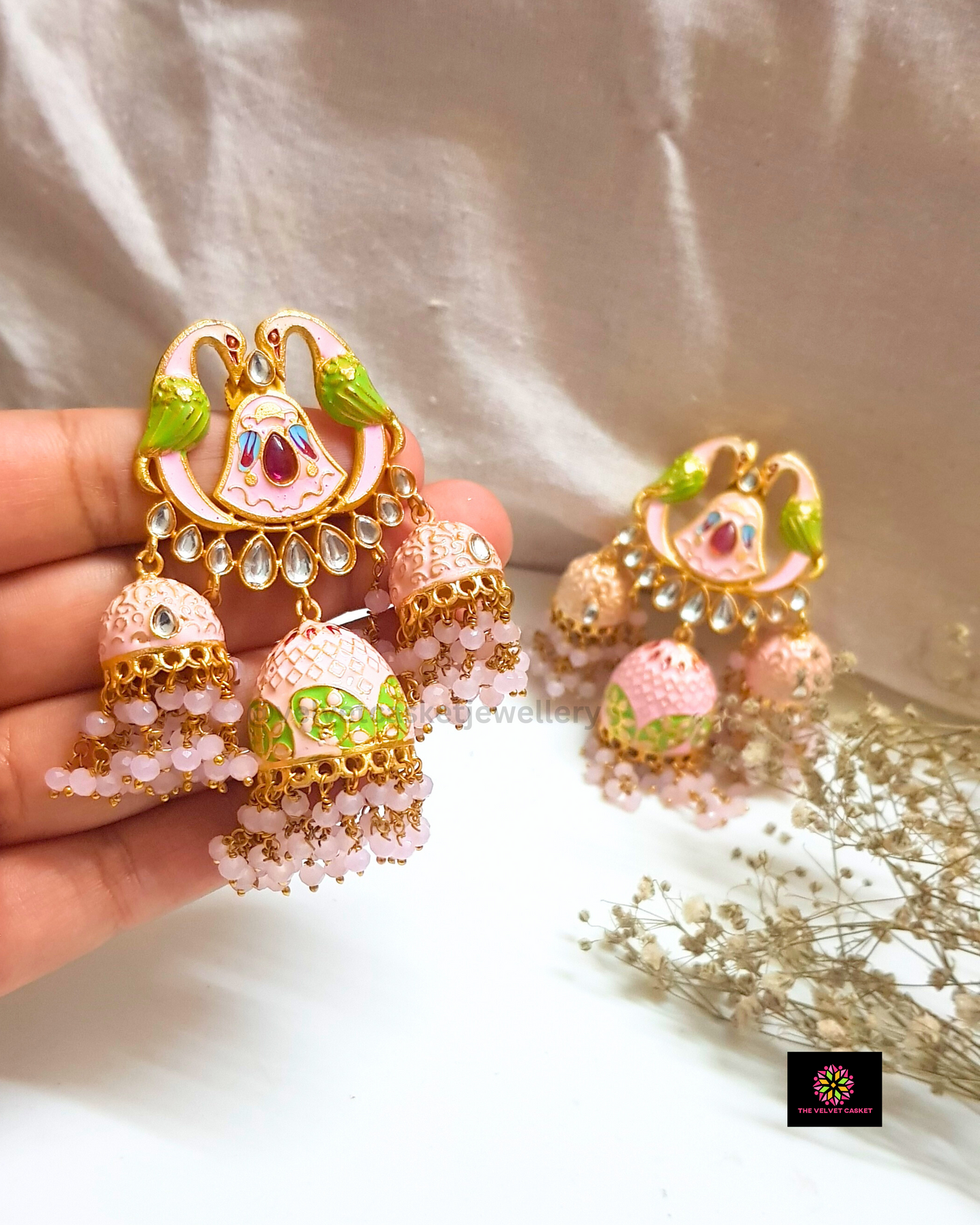 Mavka Meenakari Brass Earrings