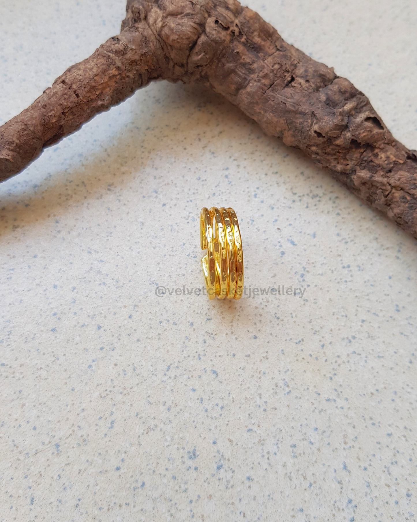 Aria Brass Adjustable Ring