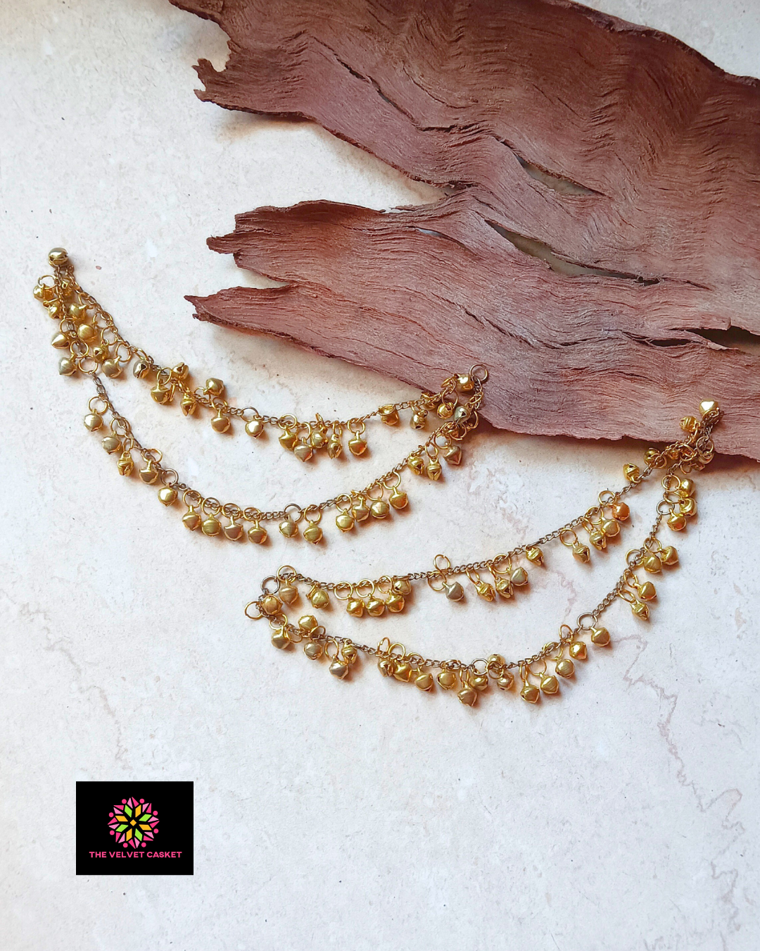 Golden Ghungroo Hair Chain