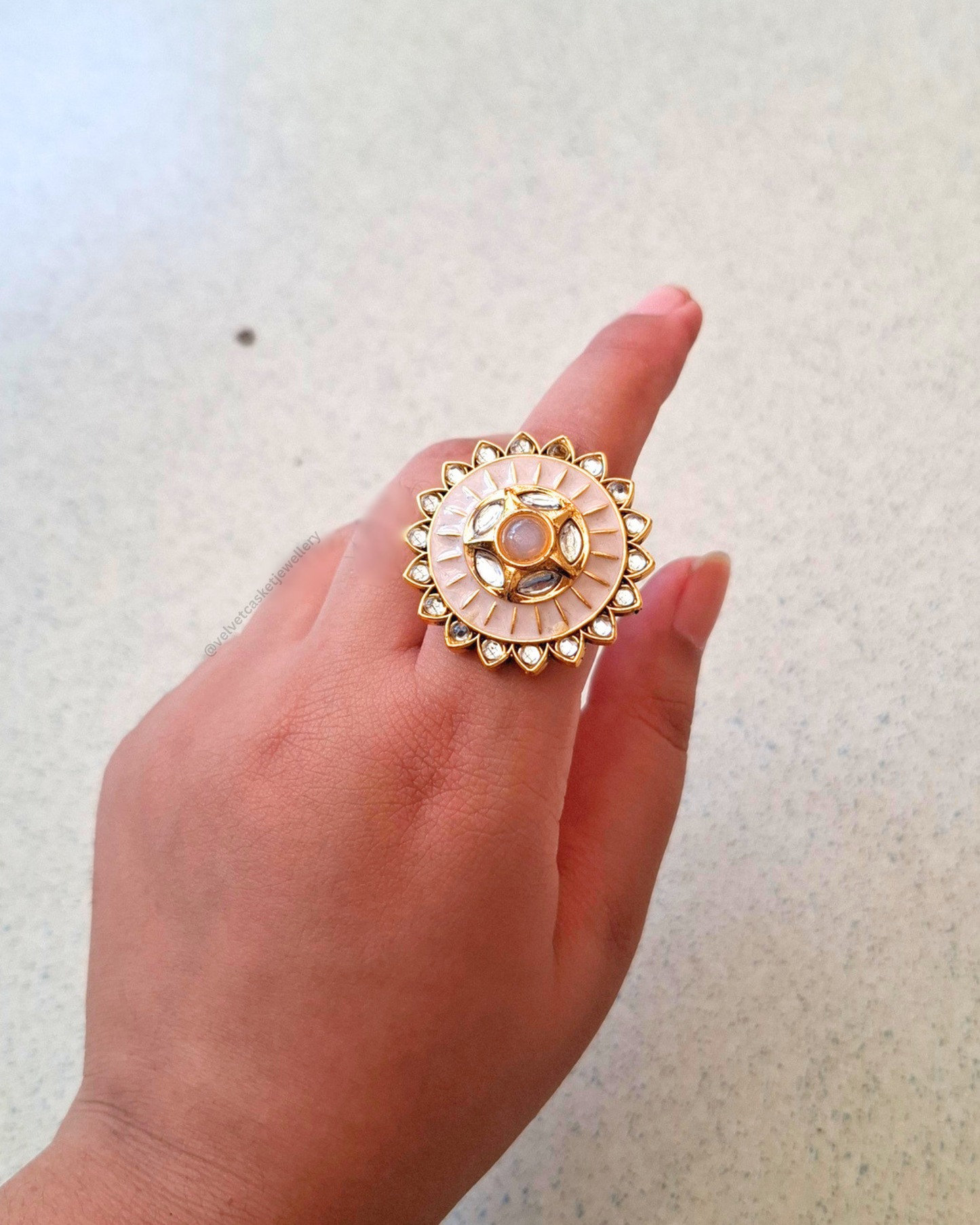 Rutvi Adjustable Kundan Ring