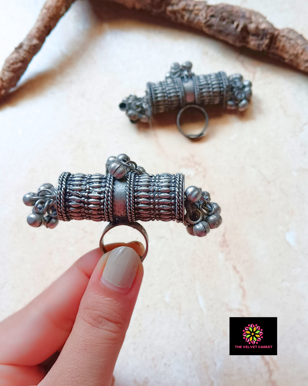 Ghungroo Oxidised Ring