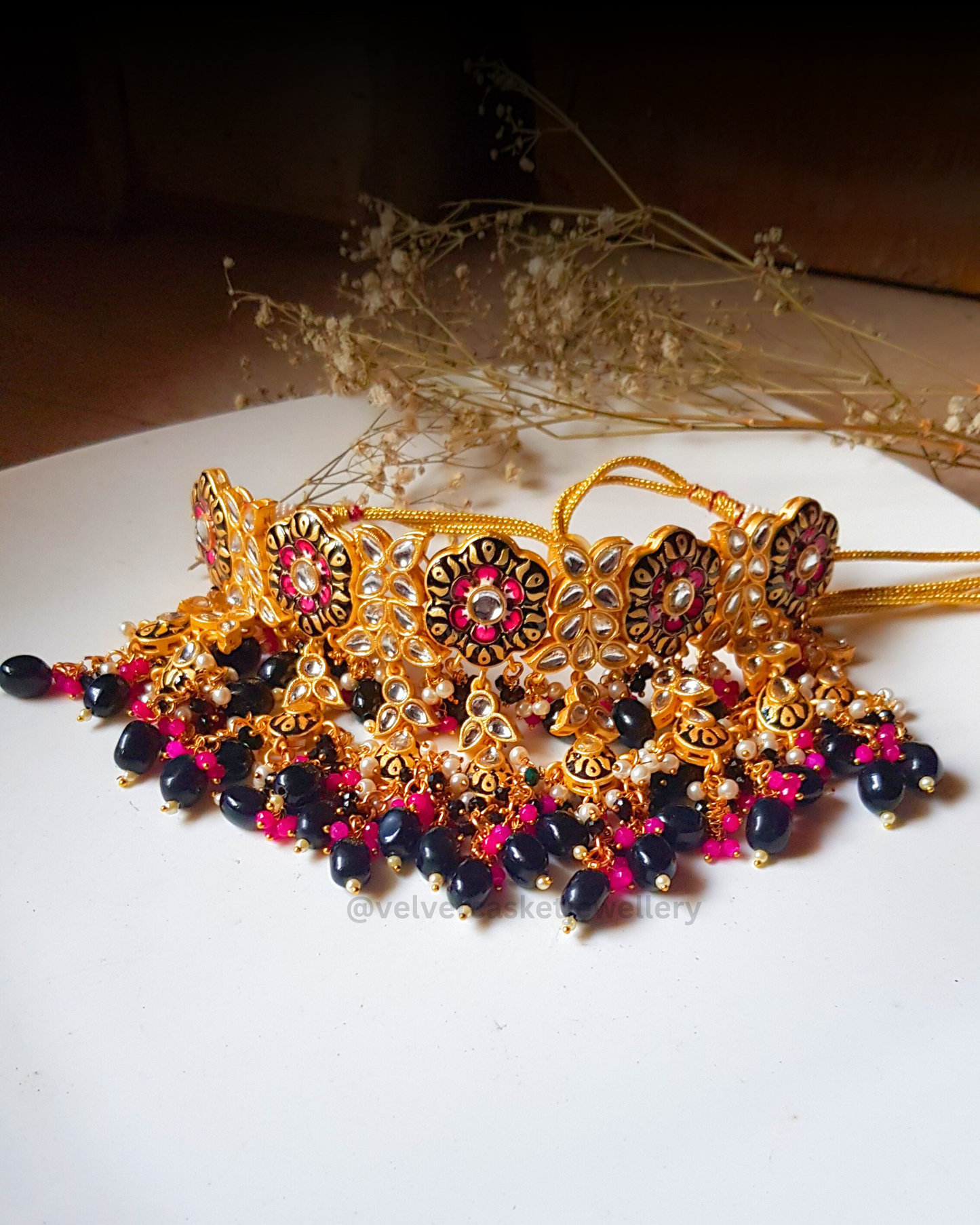 Noori Meenakari Choker Necklace Set
