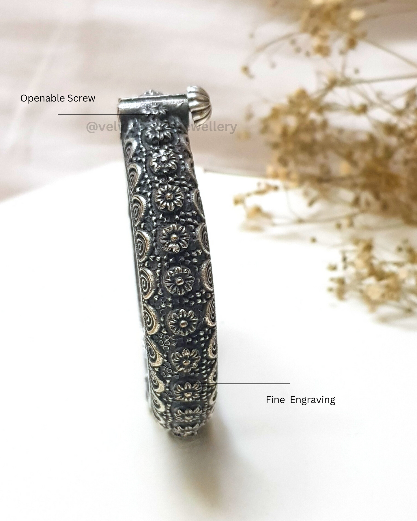Veda Antique Oxidised Adjustable Kada