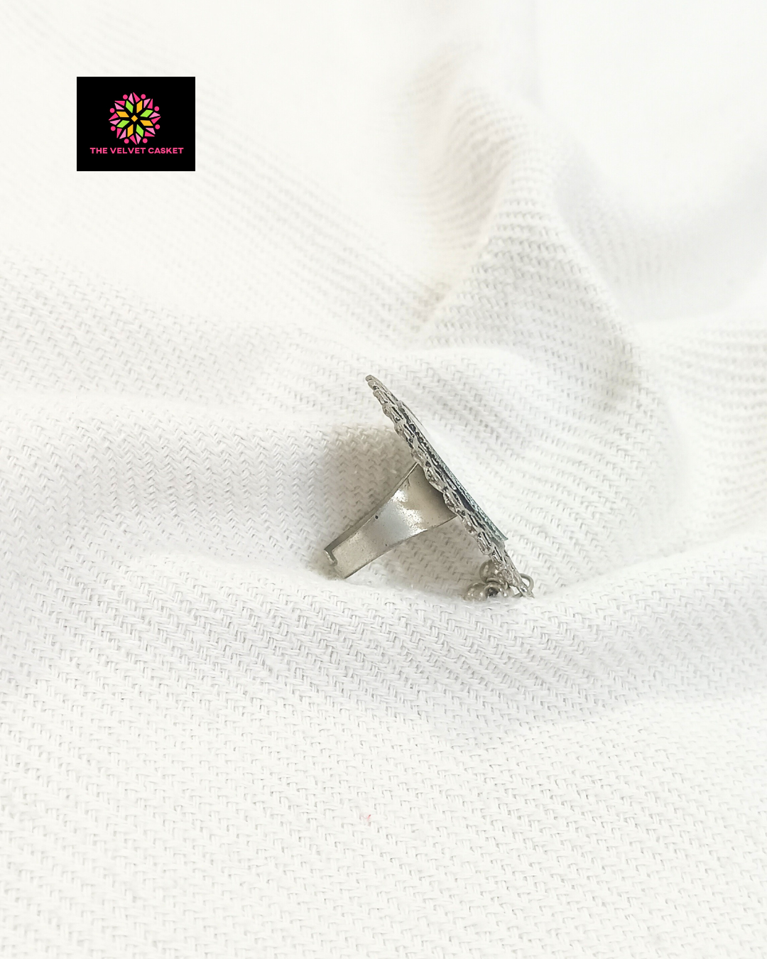 Mirror Ghungroo Adjustable Ring