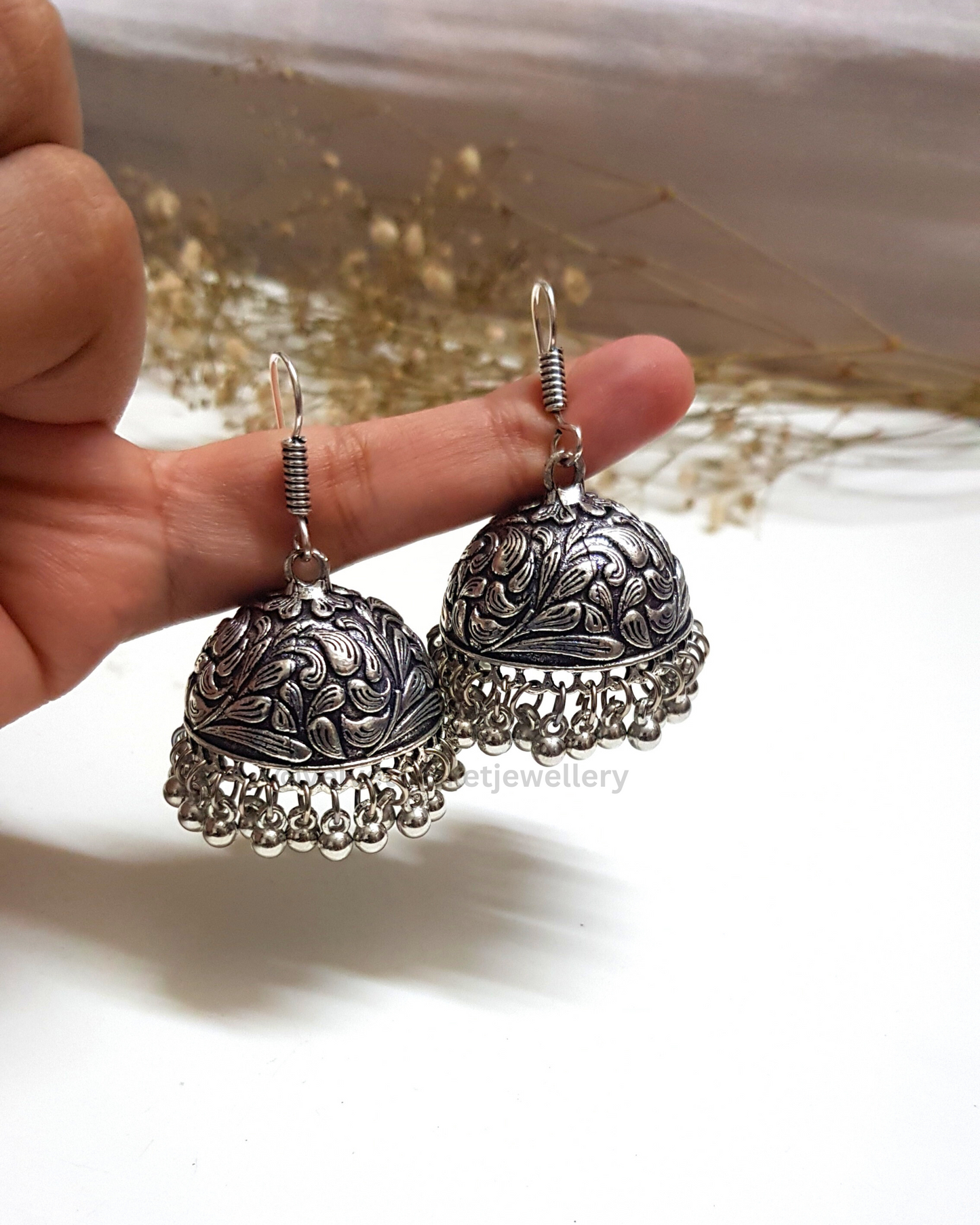 Zira Oxidised Jhumki