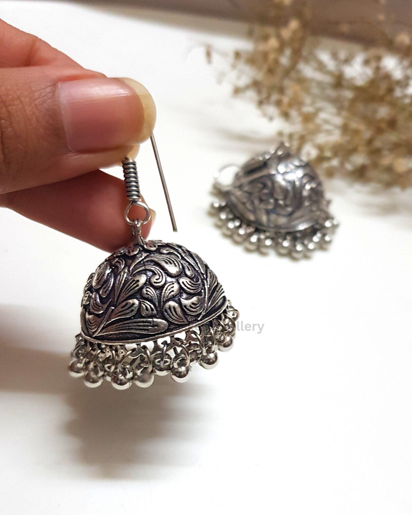 Zira Oxidised Jhumki