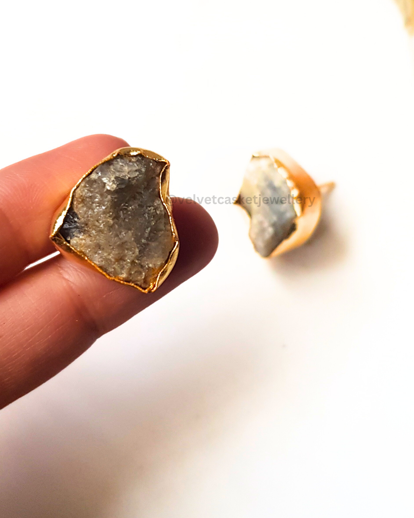 Kerani Raw Stone Brass Earrings