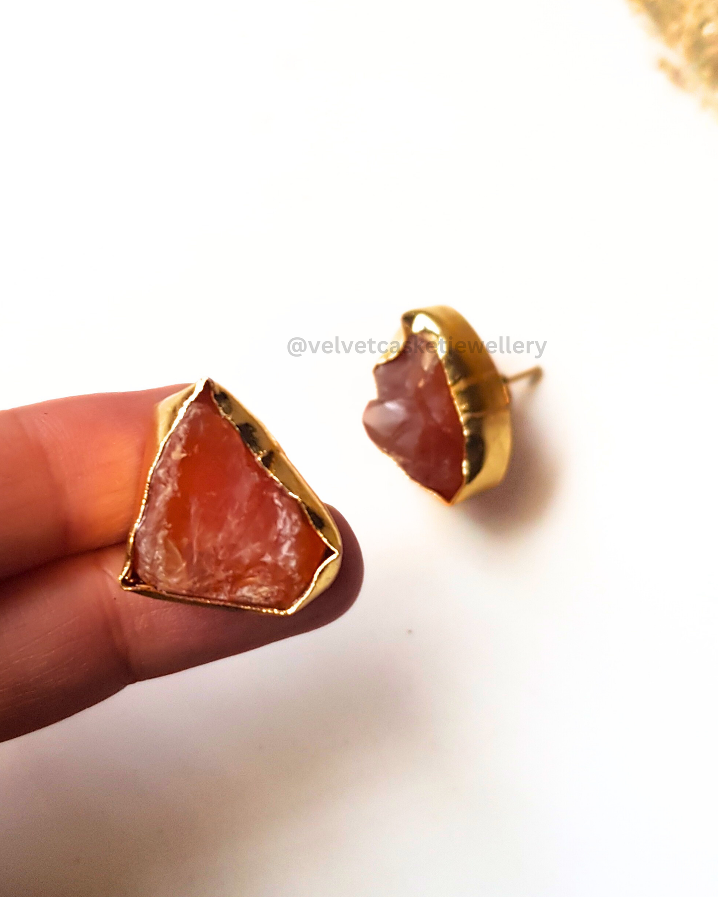 Kerani Raw Stone Brass Earrings