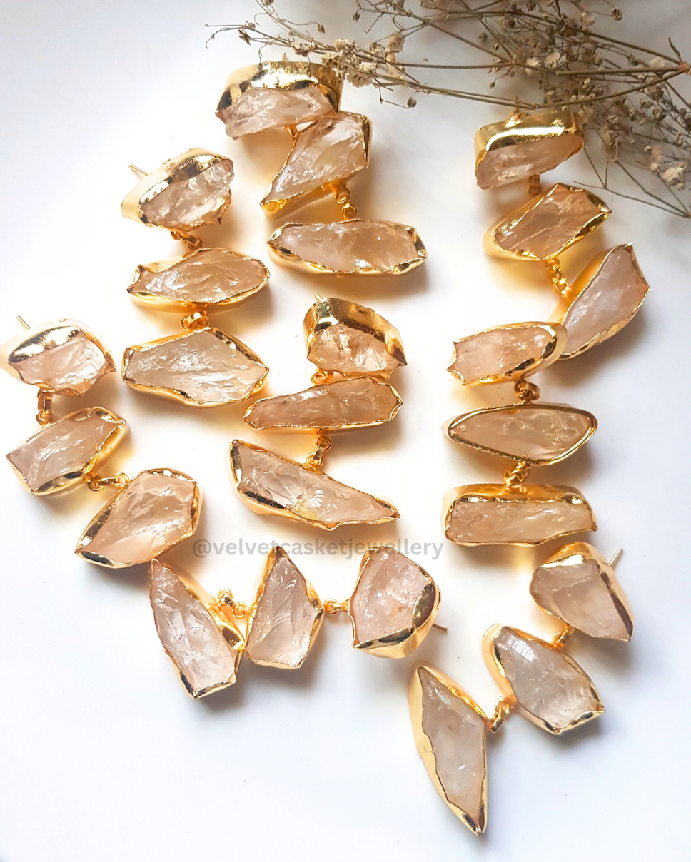 Idika Raw Stone Brass Earrings