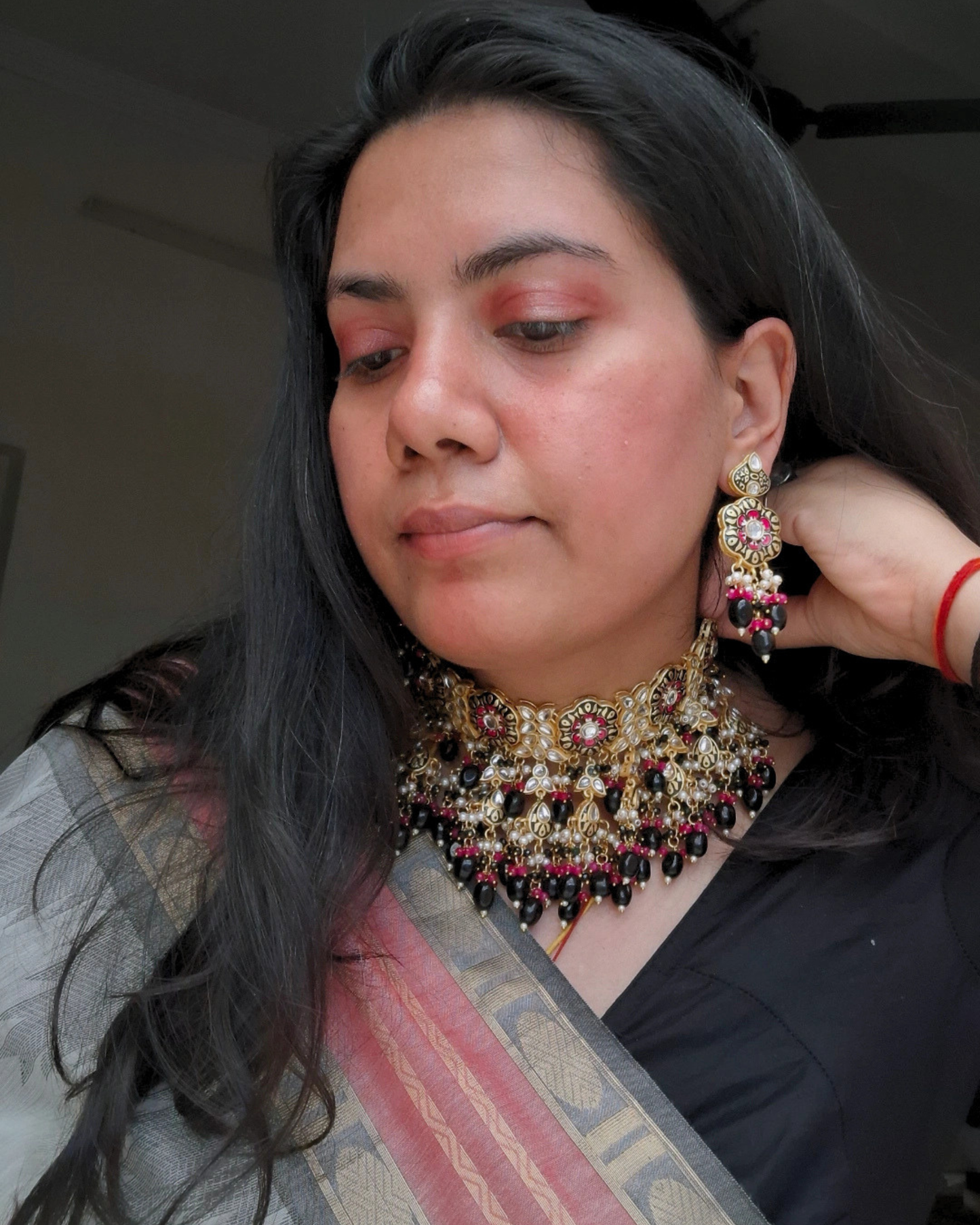 Noori Meenakari Choker Necklace Set