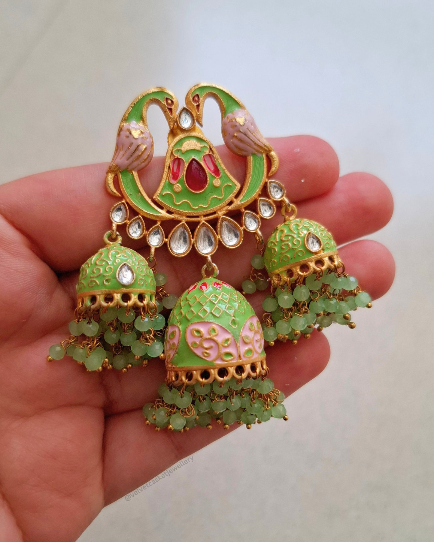 Mavka Meenakari Brass Earrings