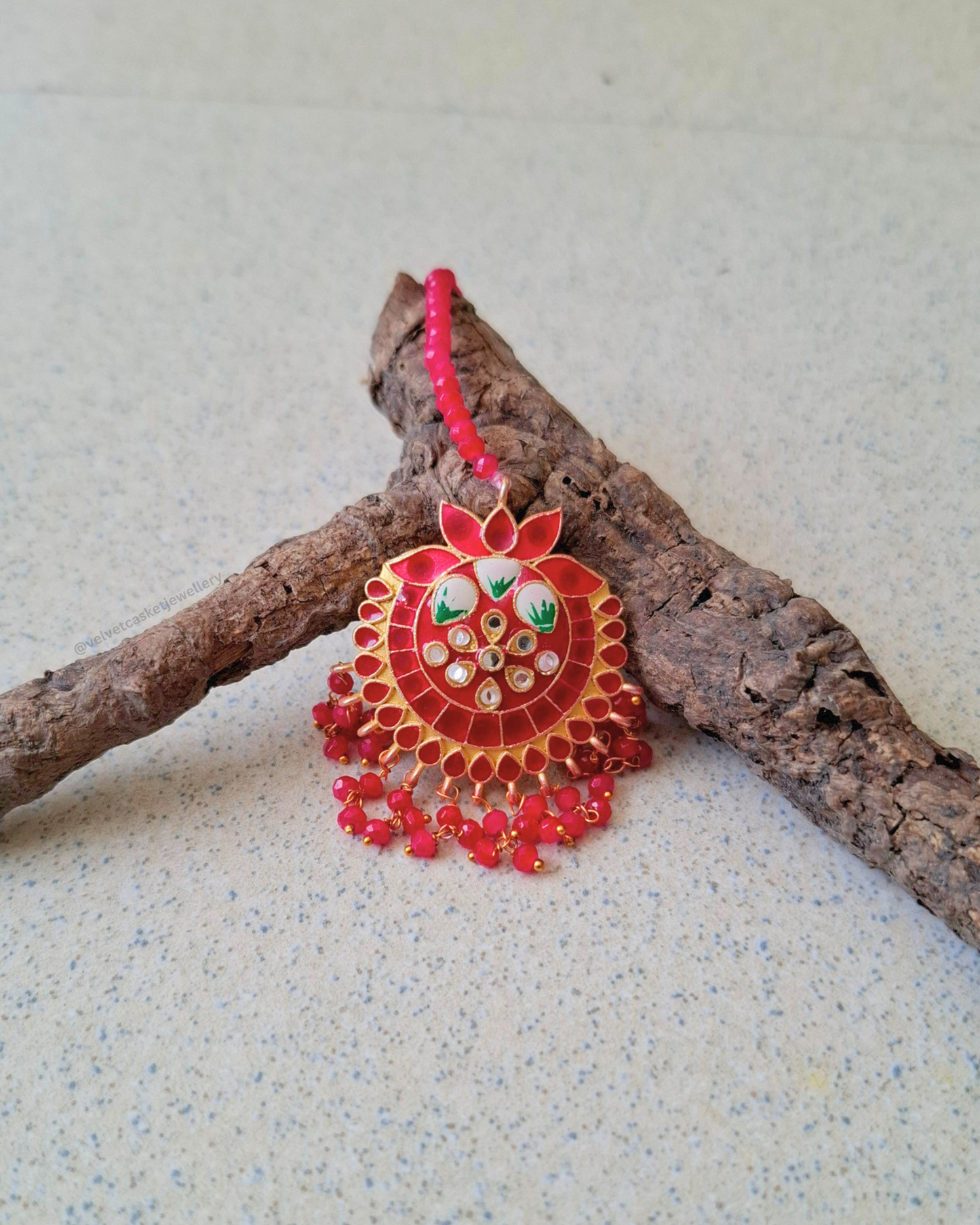 Veda Brass Meenakari Jhumki