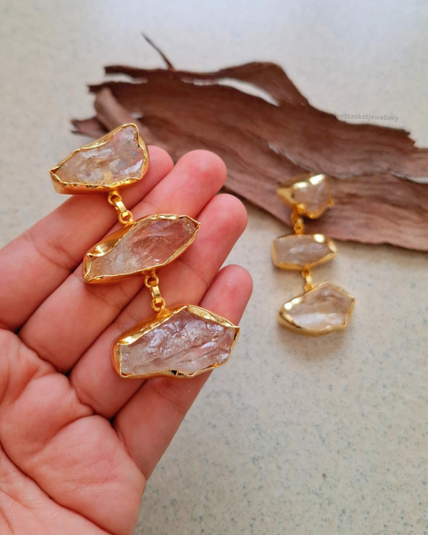 Idika Raw Stone Brass Earrings