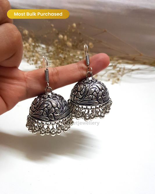 Zira Oxidised Jhumki