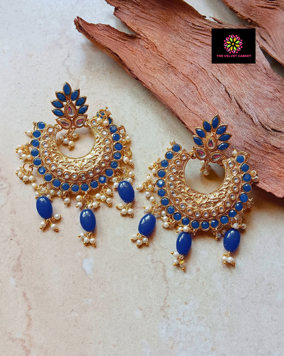 Feya : Deep Blue Ethnic Earrings