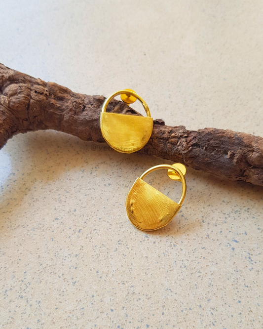 Ami Brass Stud Earrings