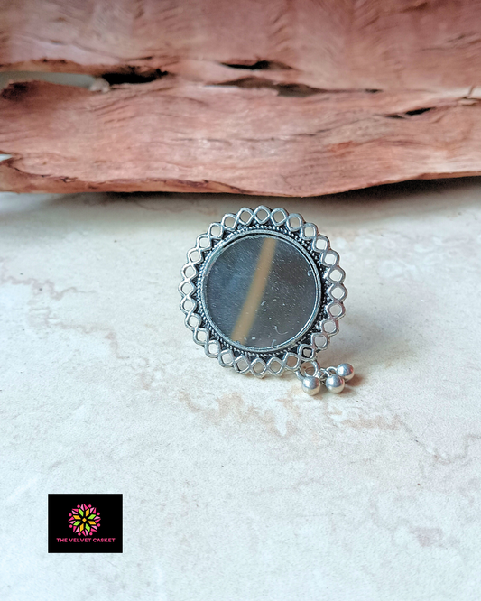 Mirror Ghungroo Adjustable Ring