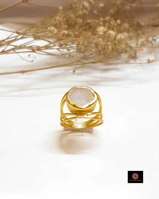 Uma Brass Raw Stone Ring (8)