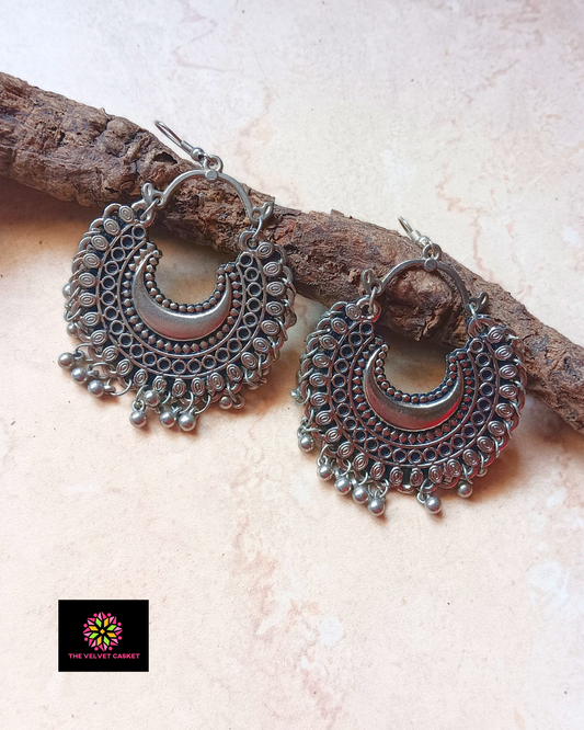 Silver Chandbali Earrings