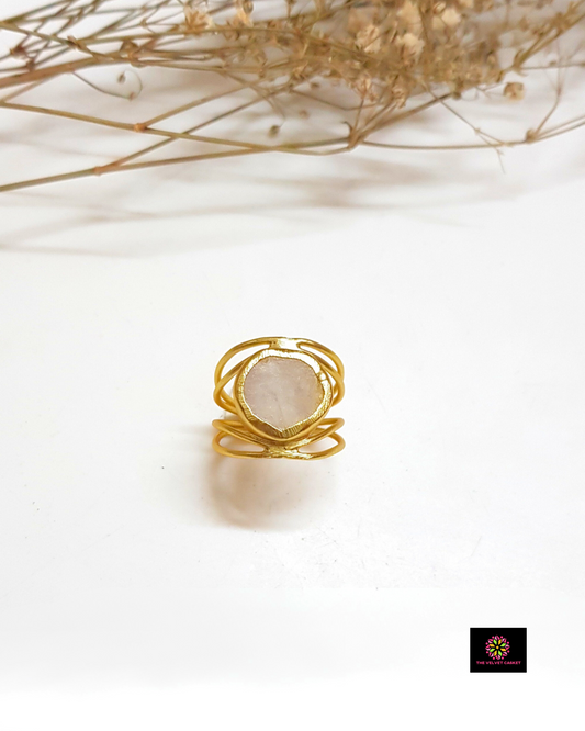 Uma Brass Raw Stone Ring (8)