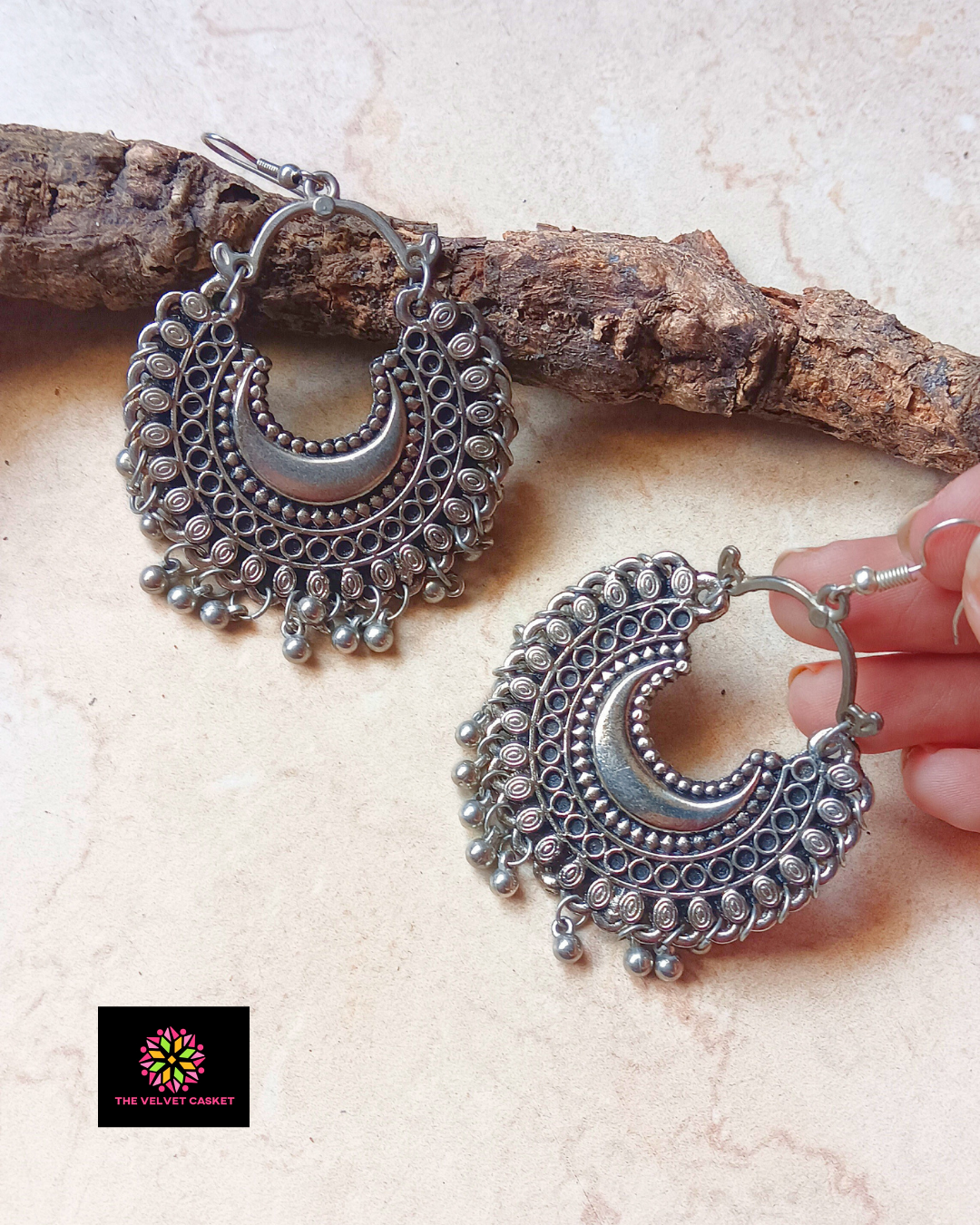 Silver Chandbali Earrings