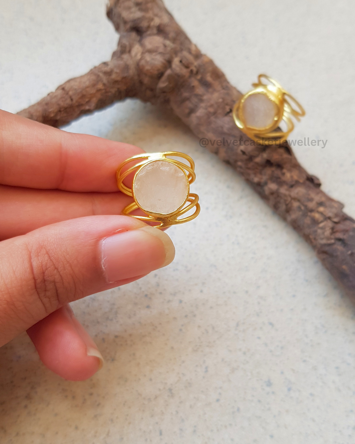 Uma Brass Raw Stone Ring (8)