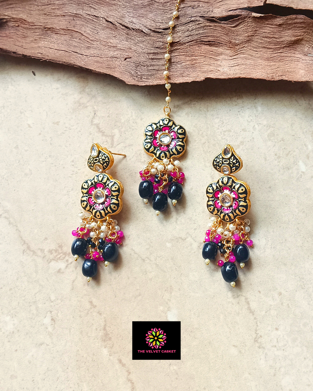 Noori Meenakari Choker Necklace Set