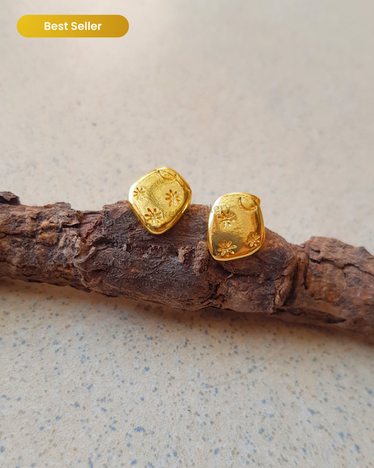 Haya Brass Studs Earrings