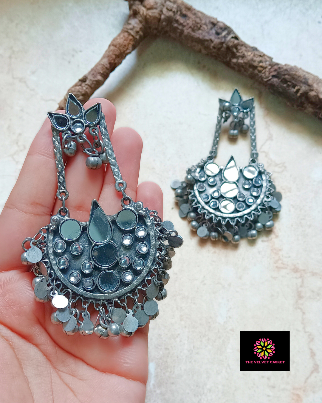 Aks Oxidised Earrings