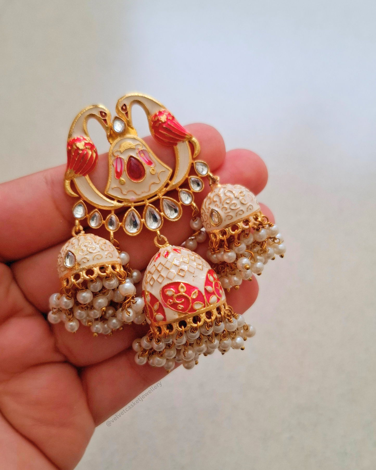 Mavka Meenakari Brass Earrings