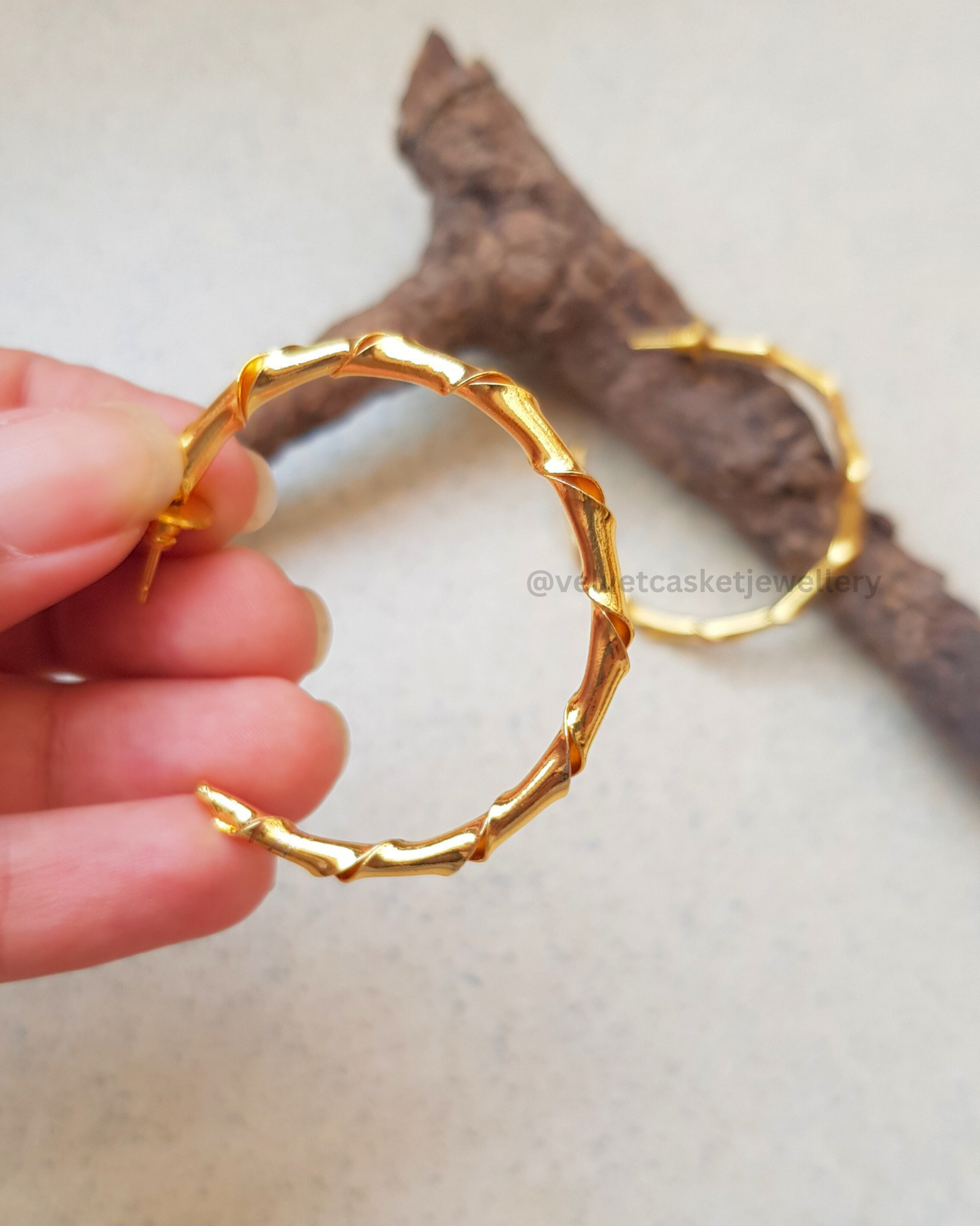 Twisted Brass Hoops