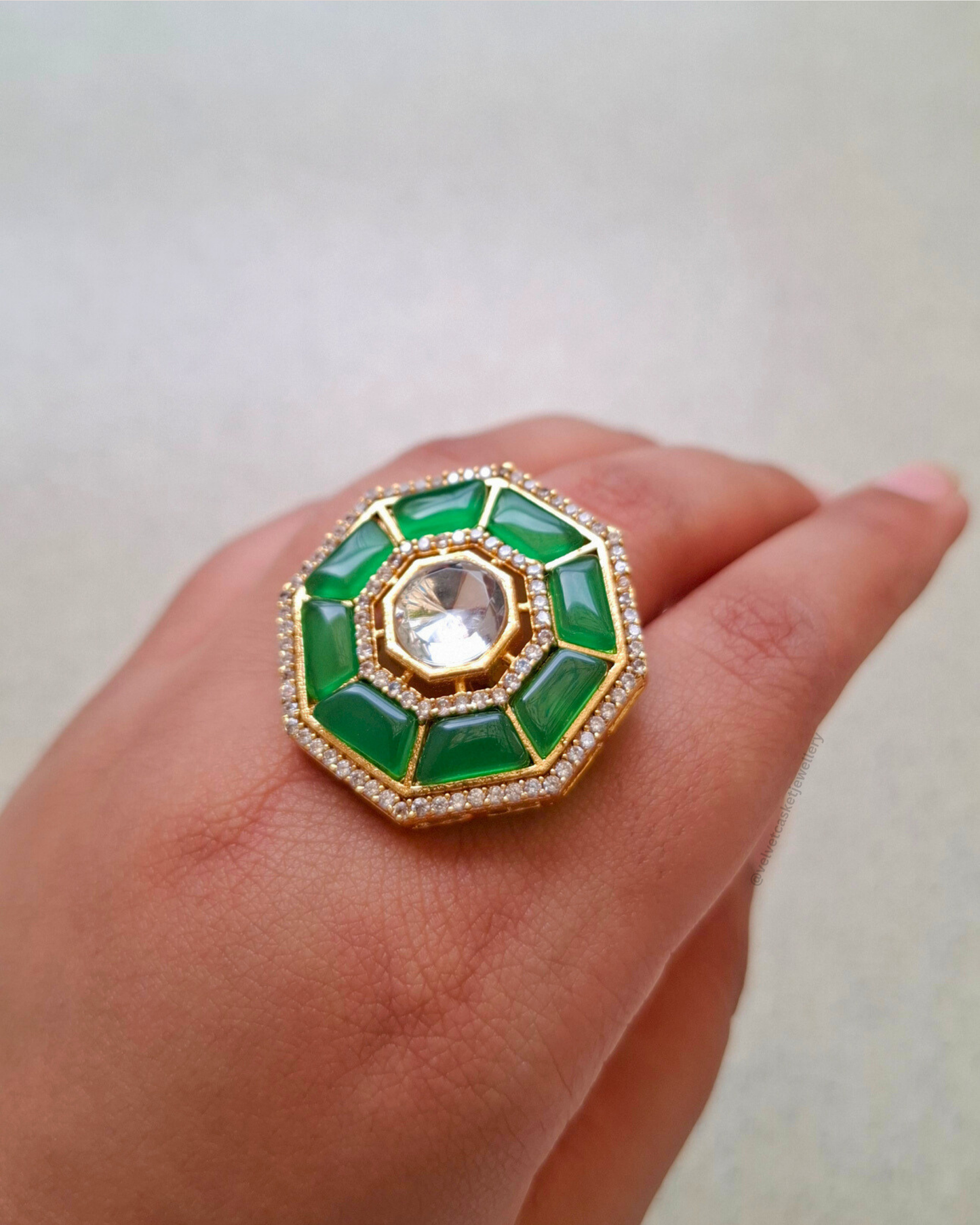 Varda Adjustable Brass Ring