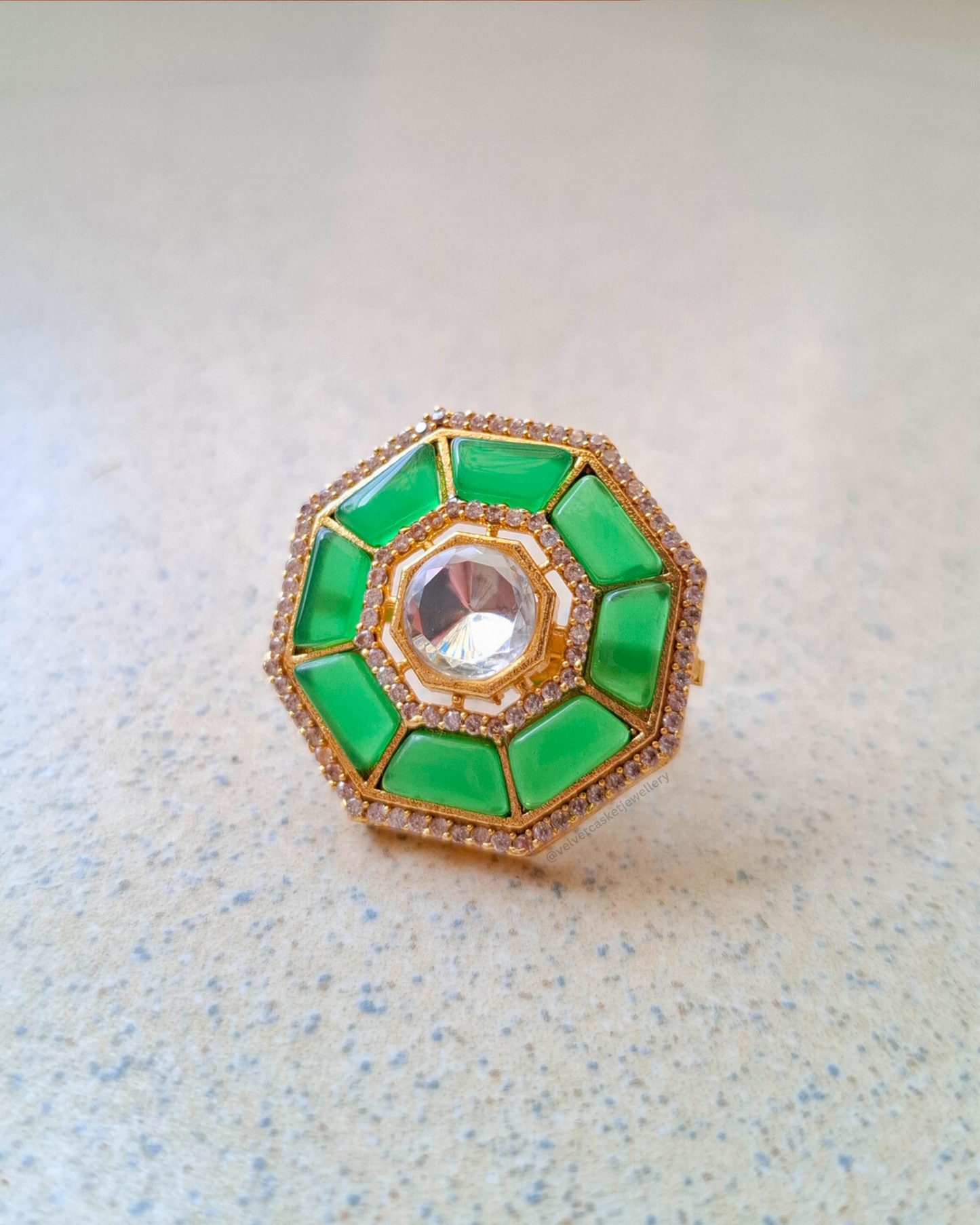 Varda Adjustable Brass Ring