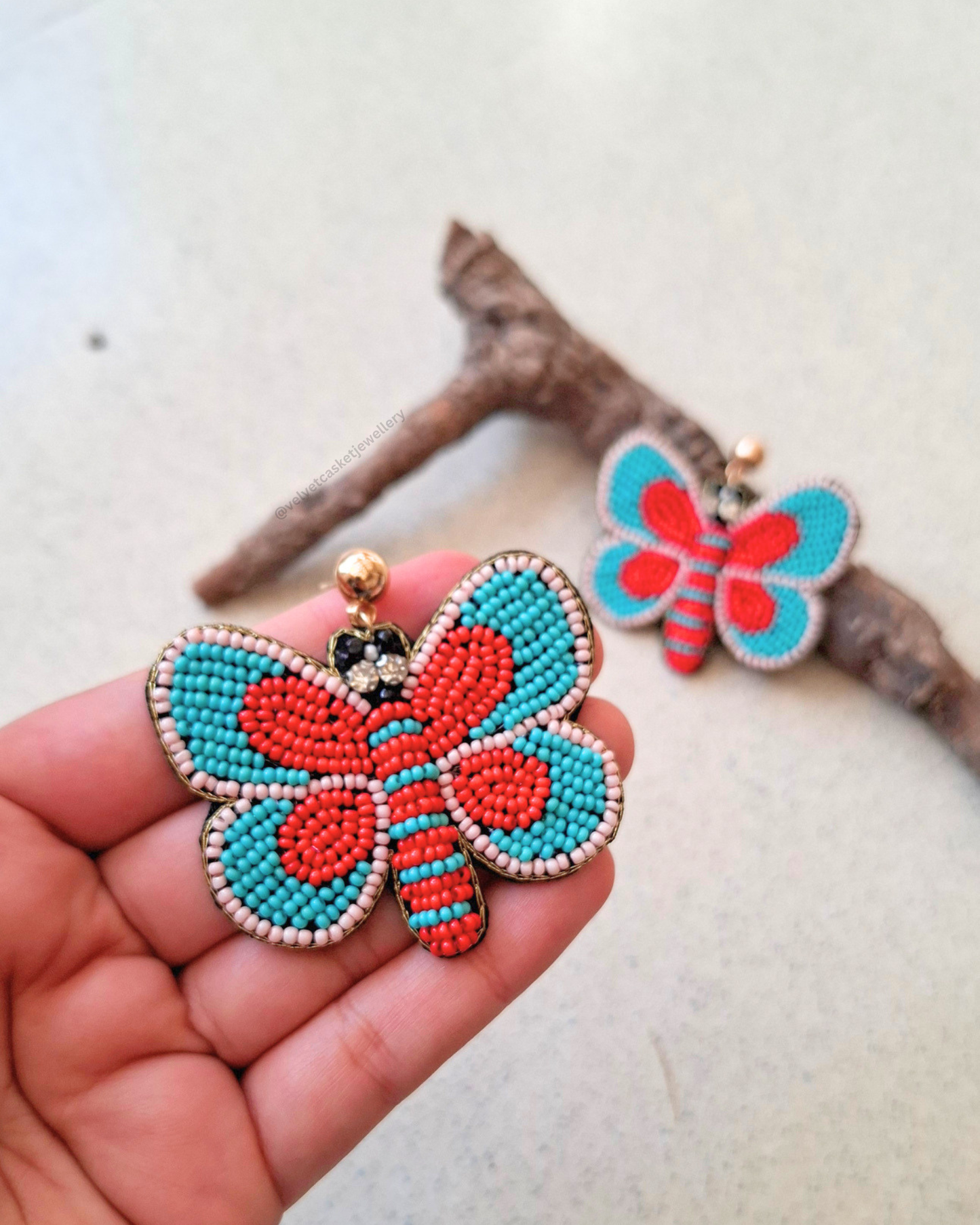 Dual Tone Butterfly Earrings