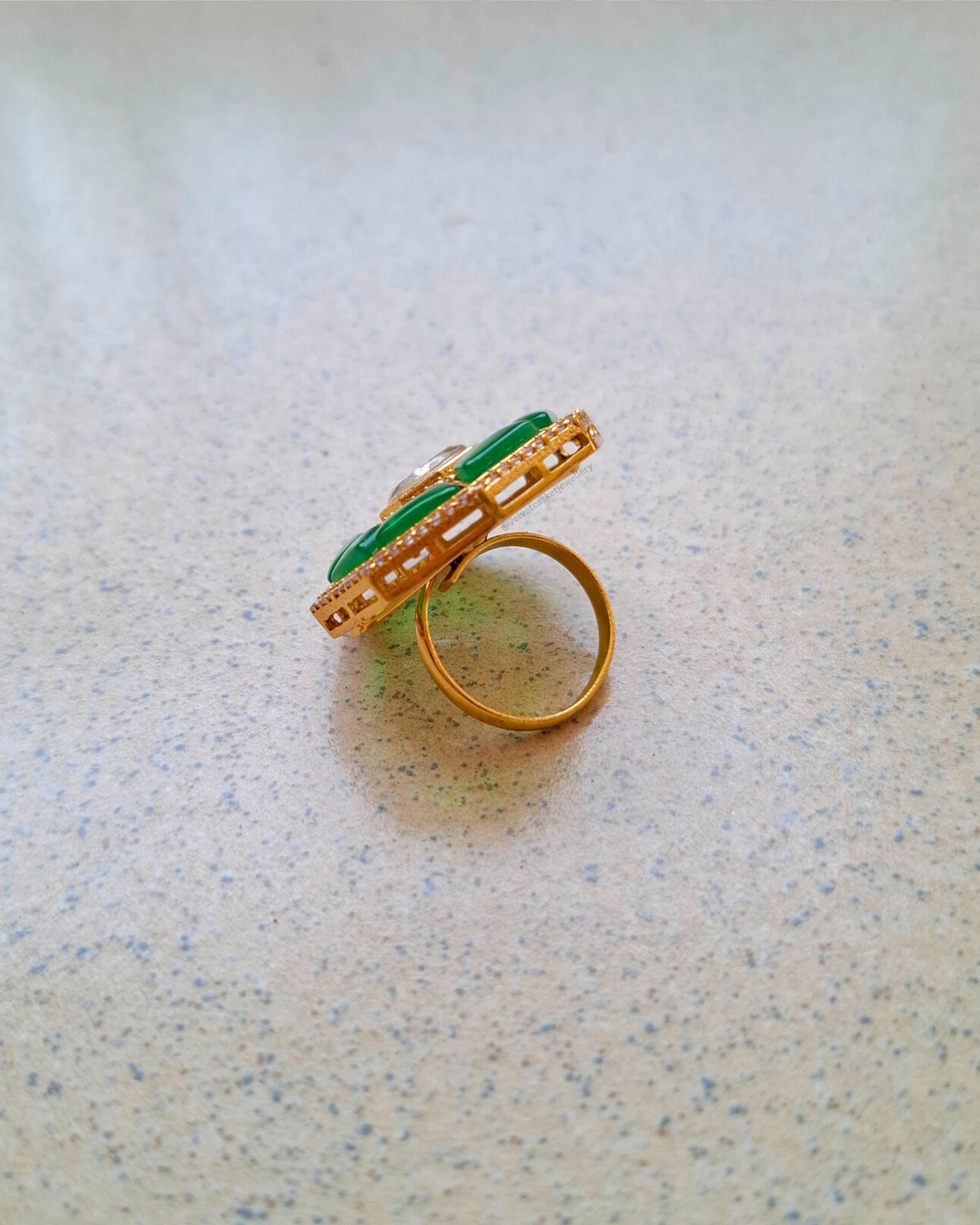 Varda Adjustable Brass Ring