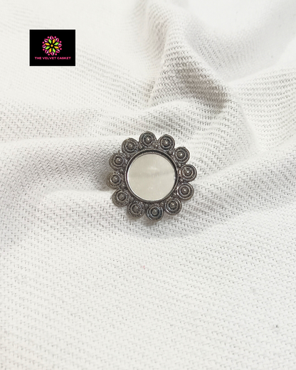 Mandala Mirror Adjustable Ring