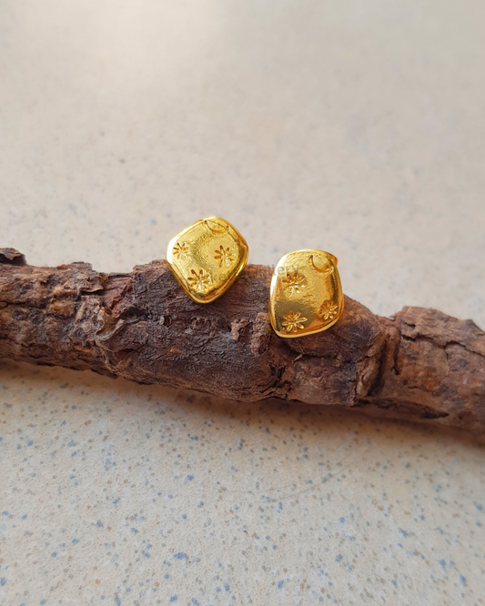 Haya Brass Studs Earrings