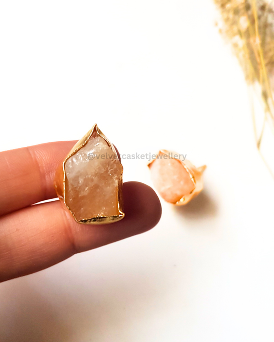 Kerani Raw Stone Brass Earrings