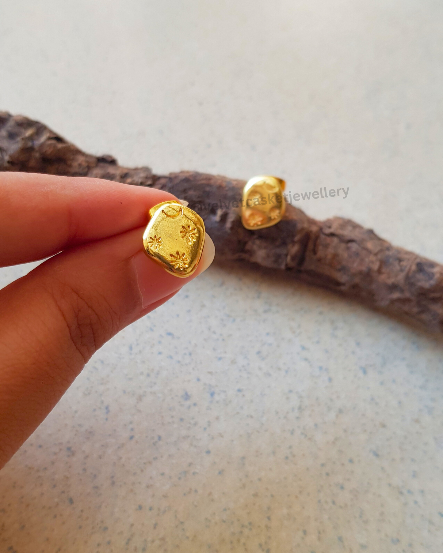 Haya Brass Studs Earrings