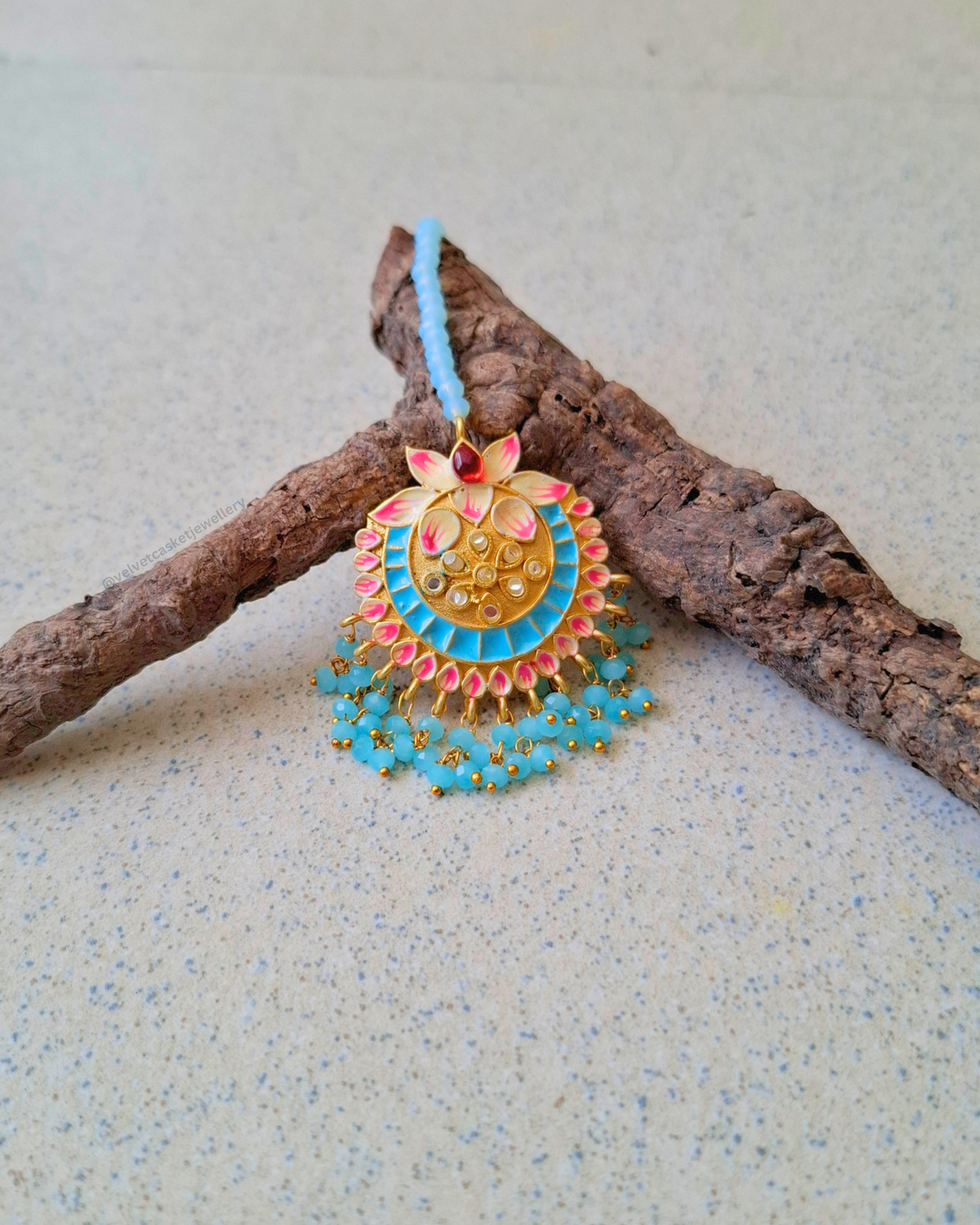 Veda Brass Meenakari Jhumki