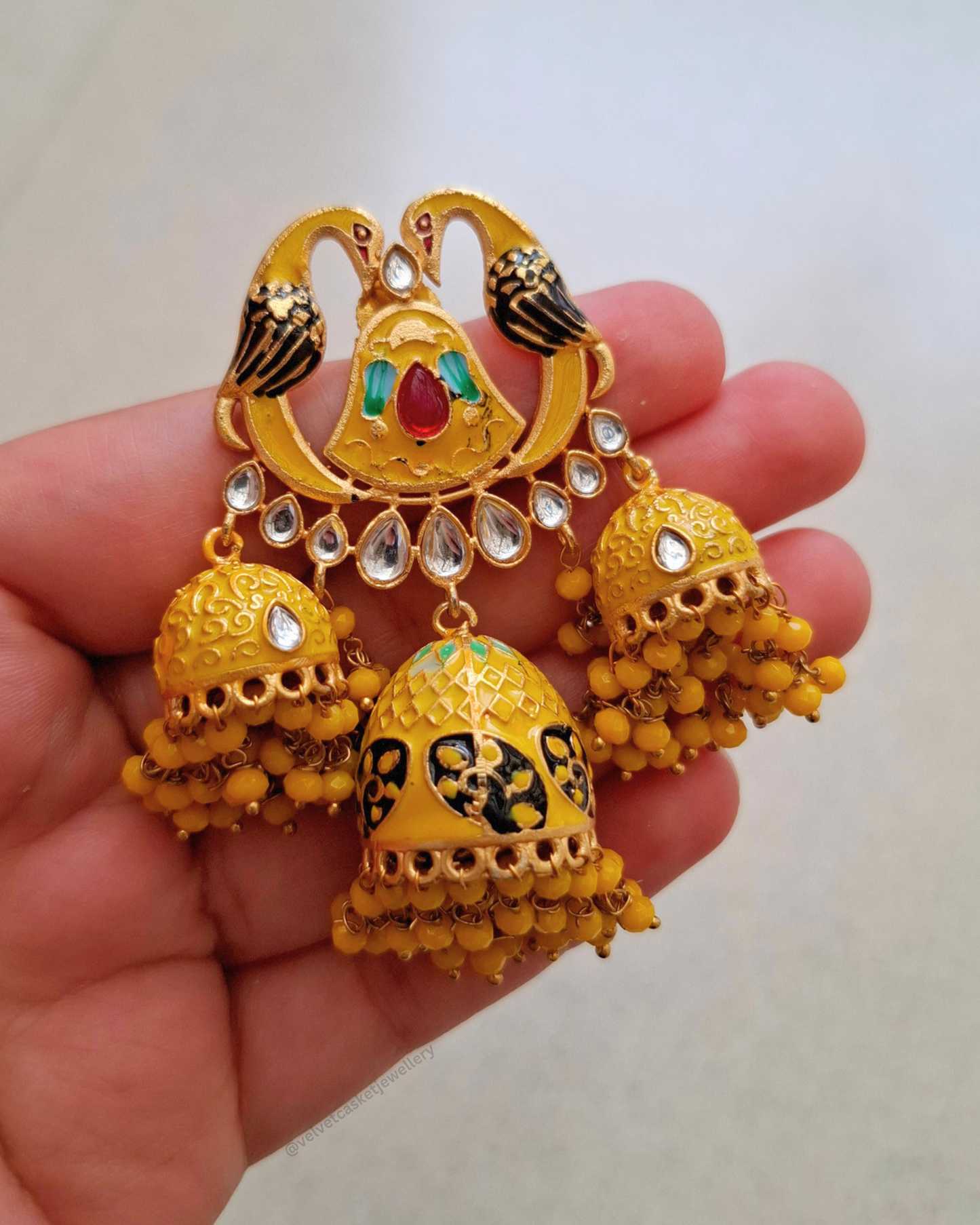 Mavka Meenakari Brass Earrings