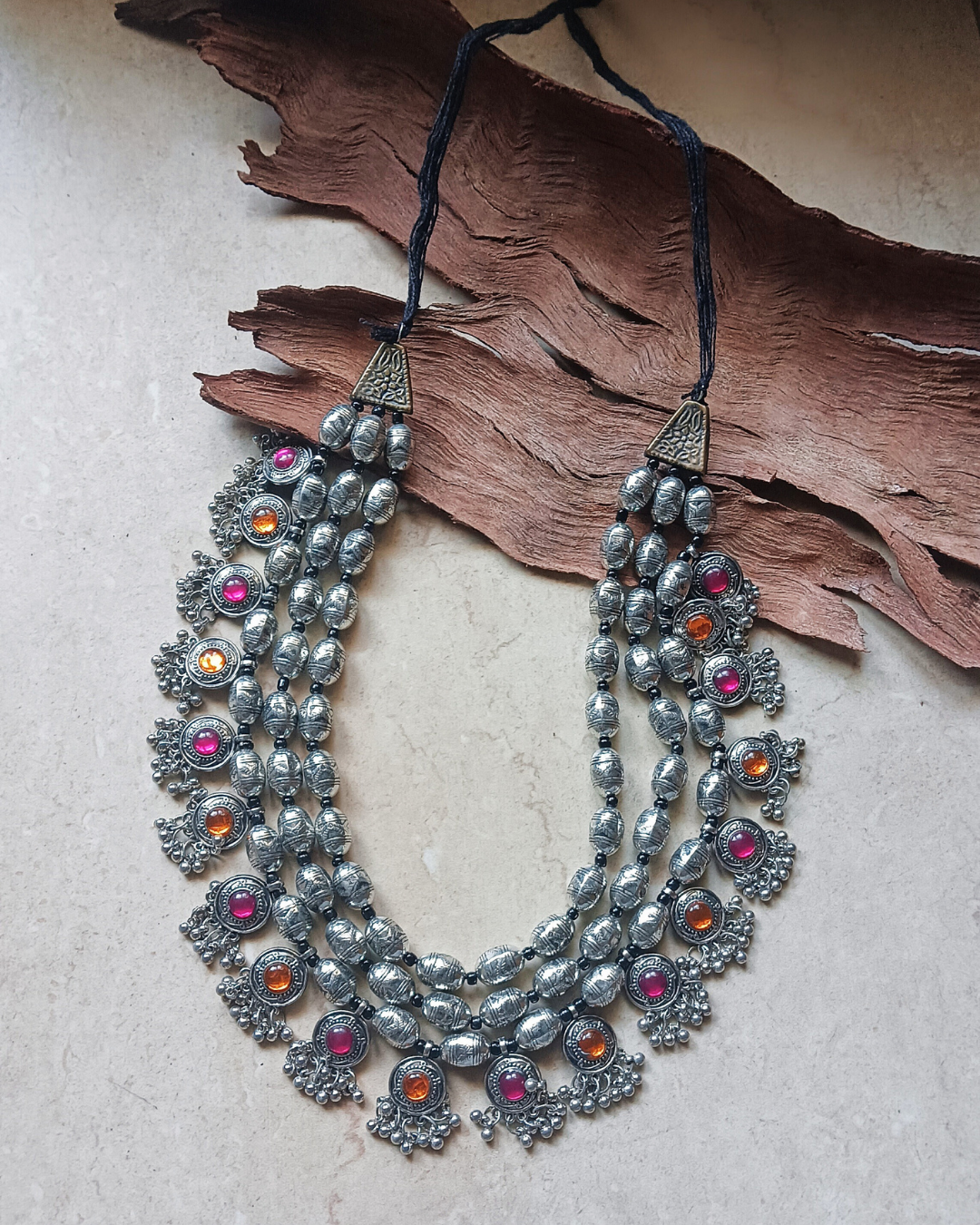 Lagum Triple Layered Long Necklace