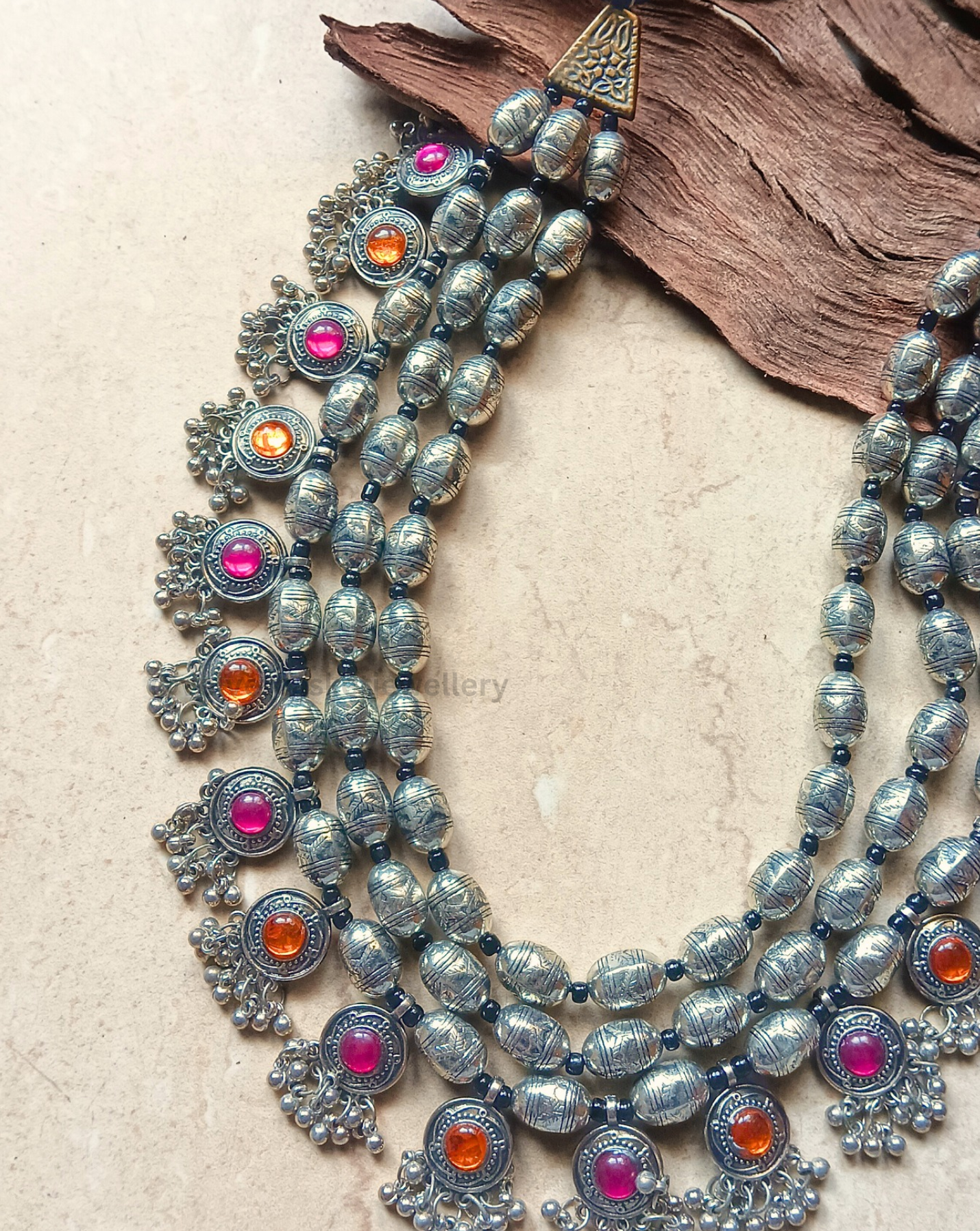 Lagum Triple Layered Long Necklace