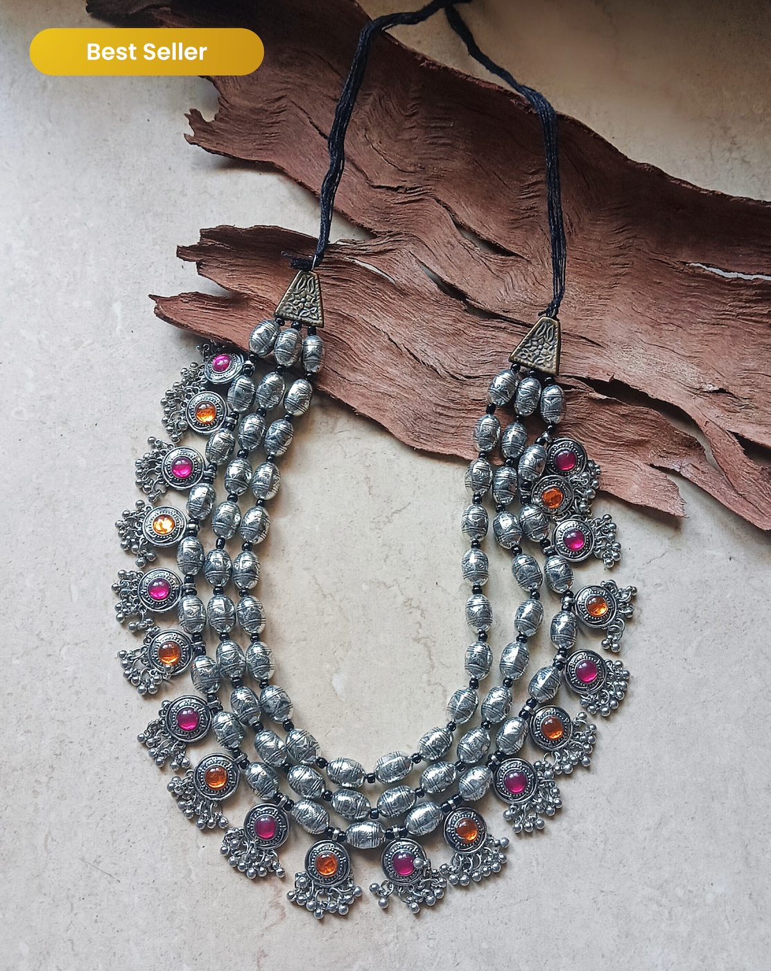 Lagum Triple Layered Long Necklace