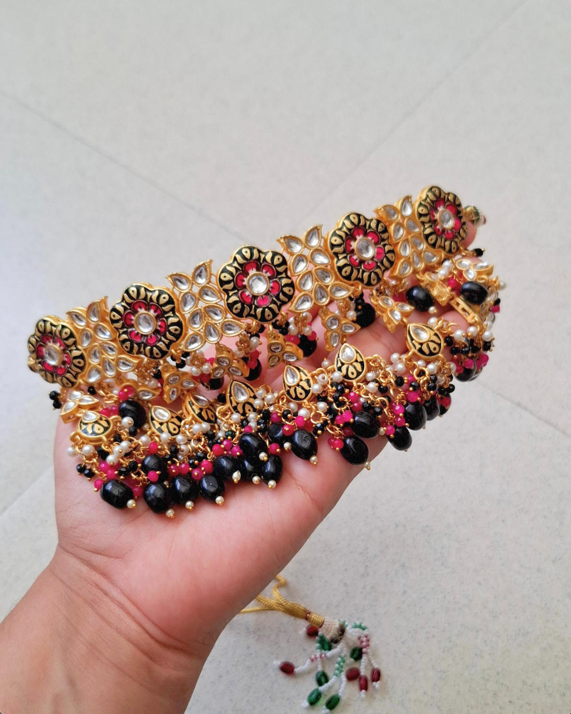 Noori Meenakari Choker Necklace Set