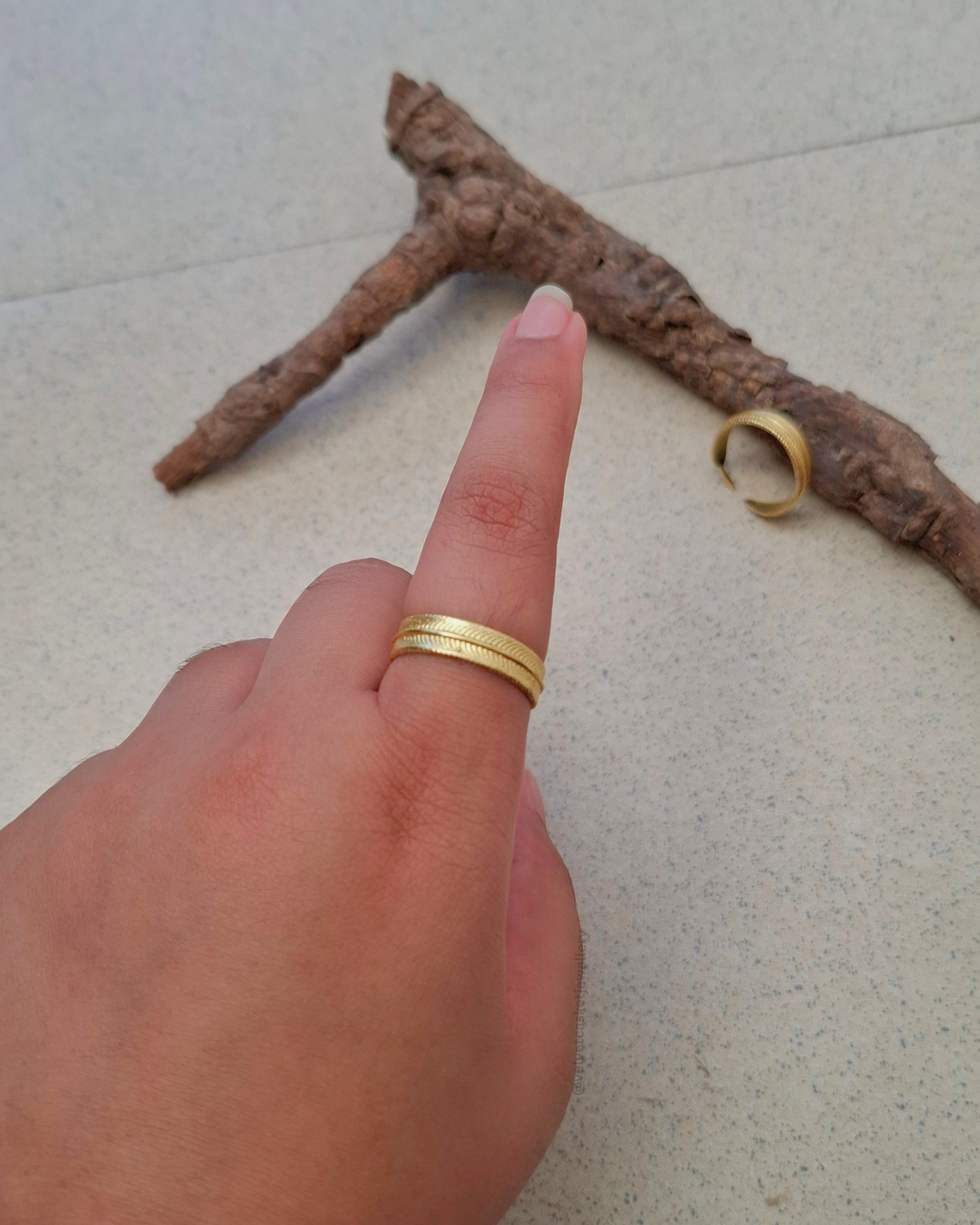 Coco Brass Adjustable Ring