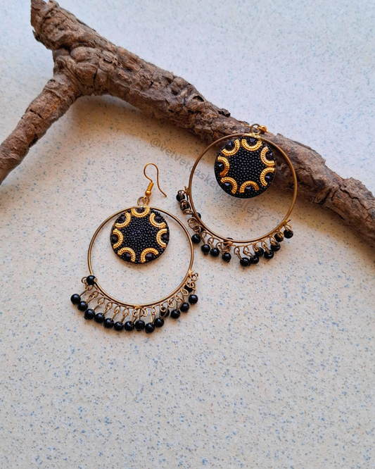 Black golden Earrings