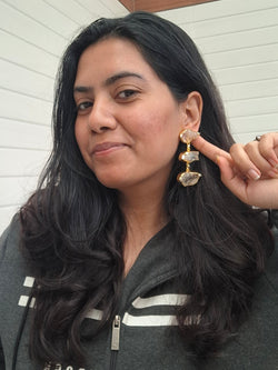 Idika Raw Stone Brass Earrings