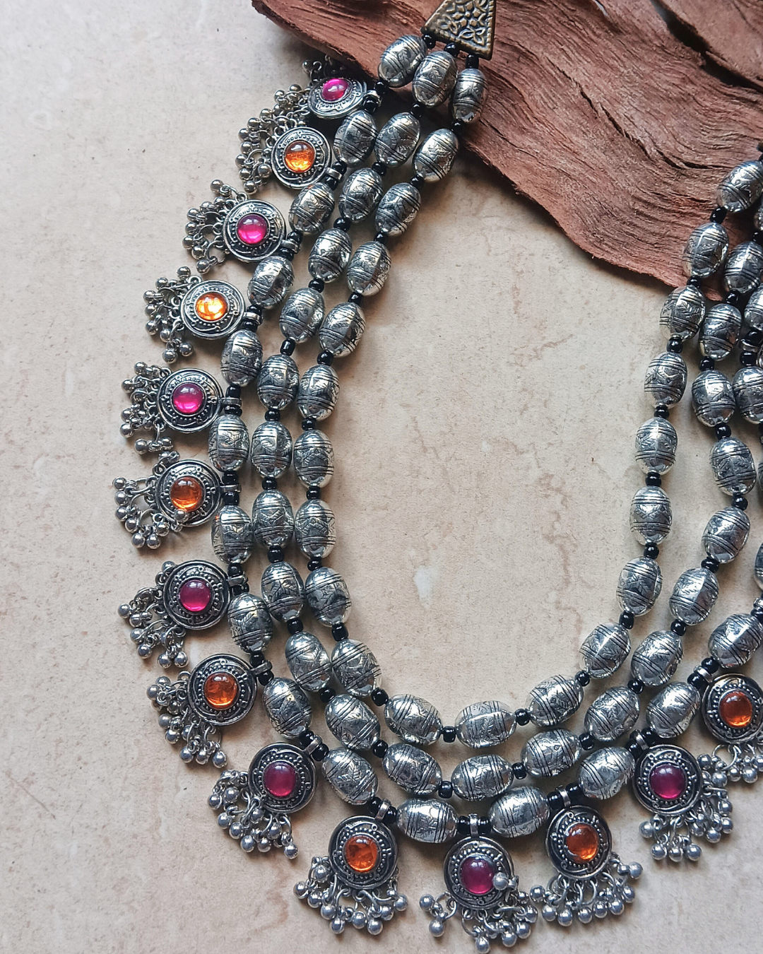 Lagum Triple Layered Long Necklace