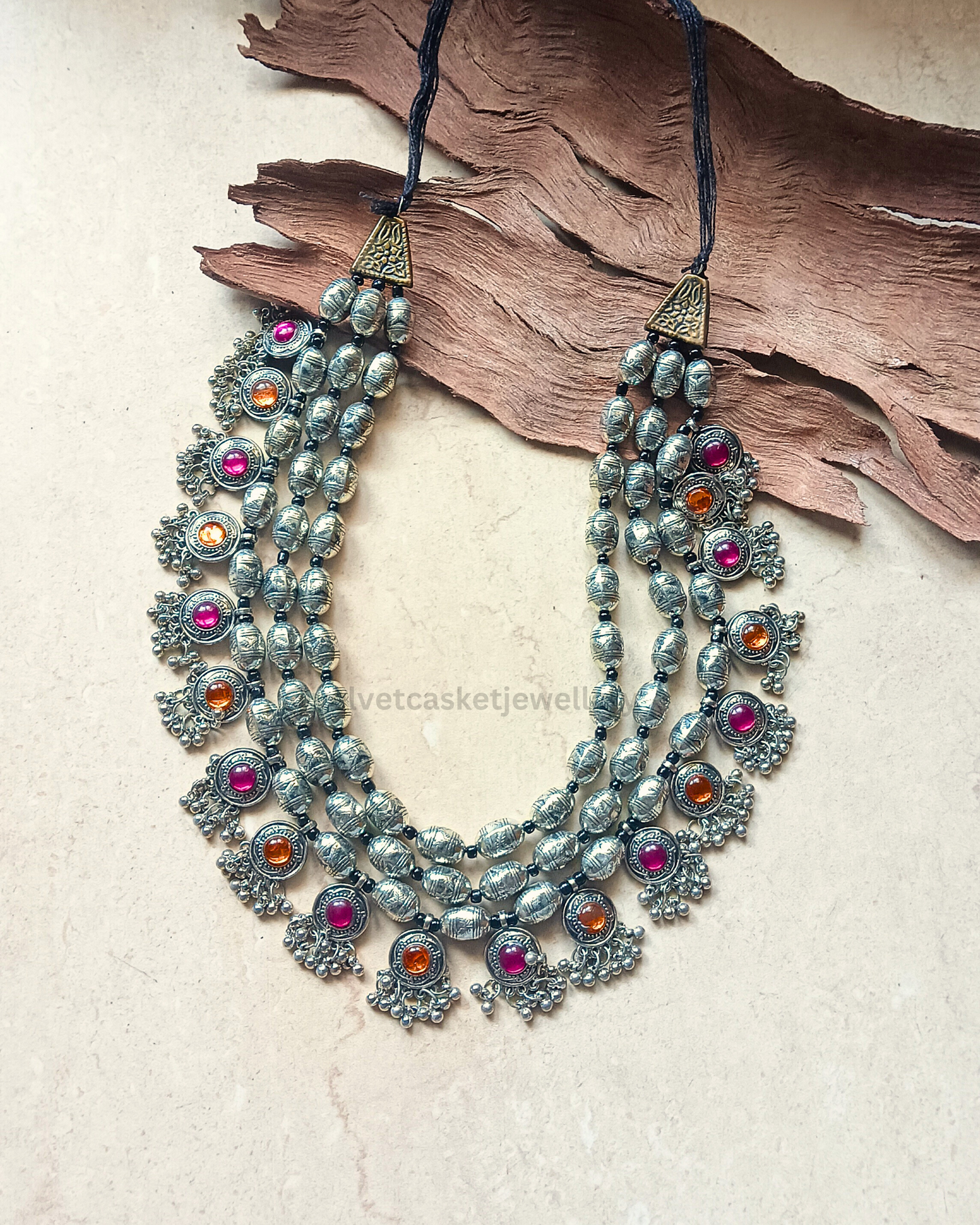 Lagum Triple Layered Long Necklace